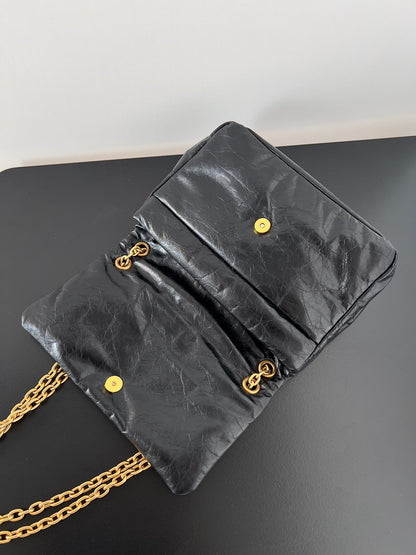 MONACO MINI BAG 25 IN BLACK ARENA CALFSKIN GOLD HARDWARE
