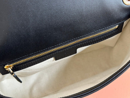 GUCCI 26S BLONDIE SHOULDER BAG 26 IN BLACK CALFSKIN