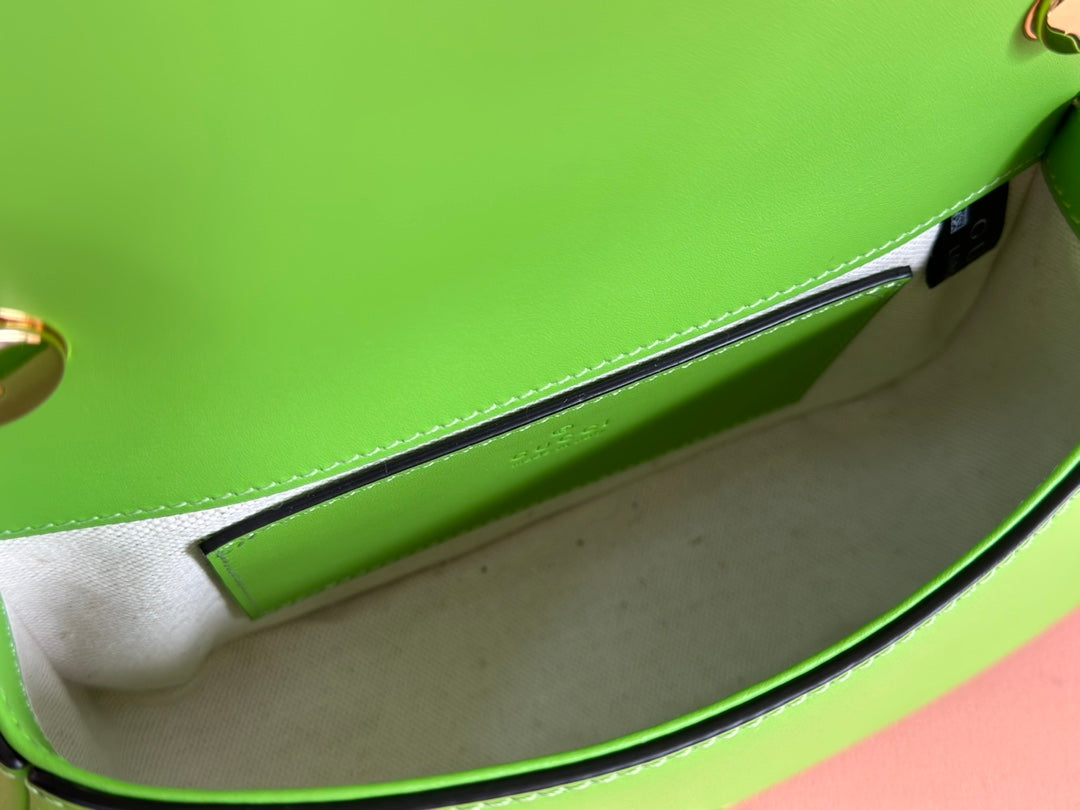 GUCCI 26S BLONDIE BAG 21 IN GREEN CALFSKIN