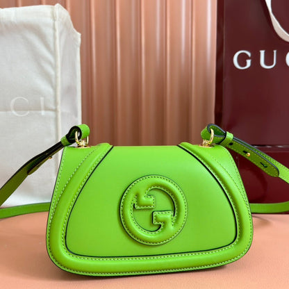 GUCCI 26S BLONDIE BAG 21 IN GREEN CALFSKIN