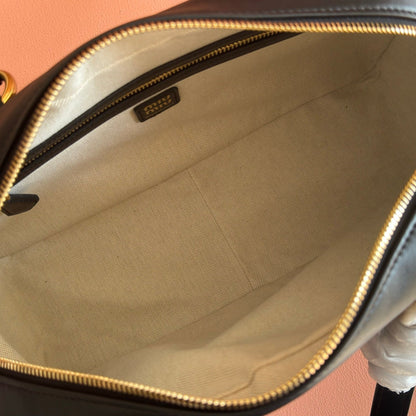 MIUMIU 26S POCKET TOP-HANDLE BAG 32 IN BLACK CALFSKIN GOLD HARDWARE