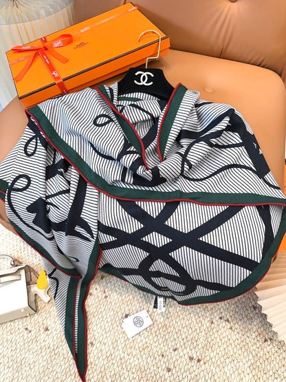 HERMES 25S SCARF 140 IN CASHMERE SILK 854530