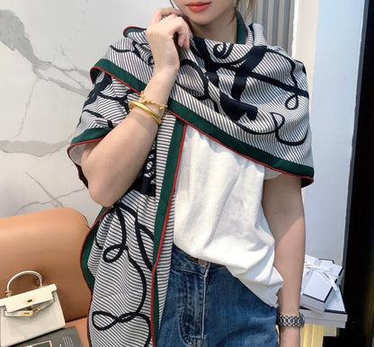 HERMES 25S SCARF 140 IN CASHMERE SILK 854530