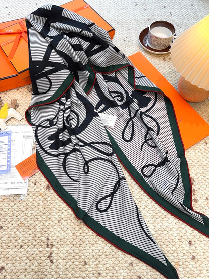 HERMES 25S SCARF 140 IN CASHMERE SILK 854530