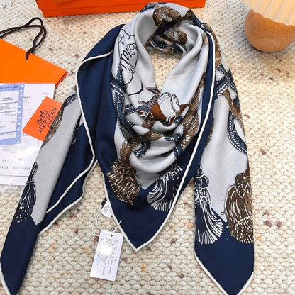 HERMES 25S SCARF 140 IN CASHMERE SILK 854537