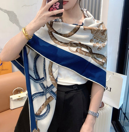 HERMES 25S SCARF 140 IN CASHMERE SILK 854537