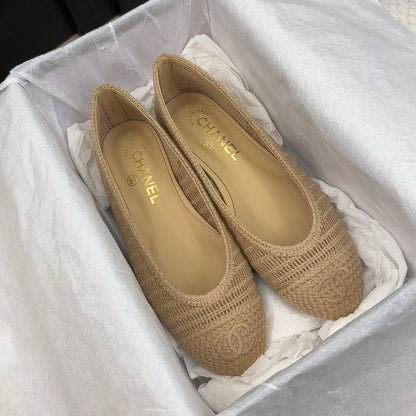 CC 25 Ballet Flat Beige Raffia