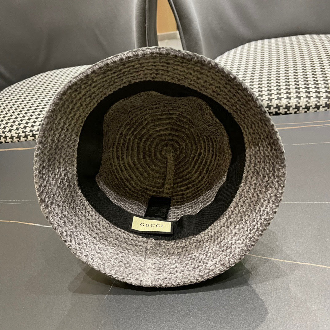 BUCKET HAT IN STEEL GRAY WOOL 389116