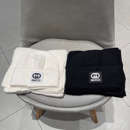 SET SCARF AND HAT IN WHITE CASHMERE AND RABBIT FUR 397373