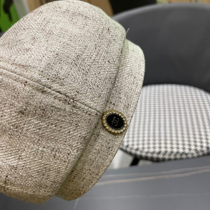 BERET HAT IN BEIGE FABRIC 420943