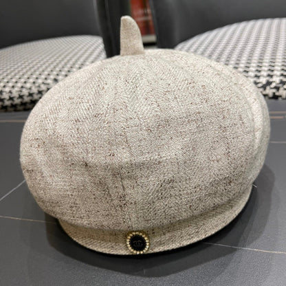 BERET HAT IN BEIGE FABRIC 420943