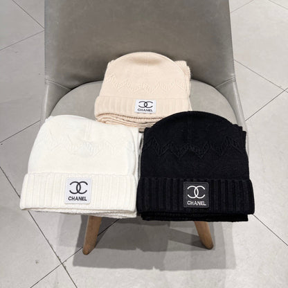 SET BEANIE HAT AND SCARF WHITE 427885