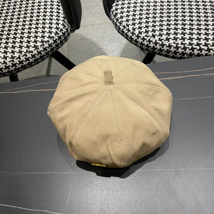 BERET HAT IN PEANUT BROWN CORDUROY 429843