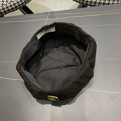 BERET HAT IN BLACK CORDUROY 429844