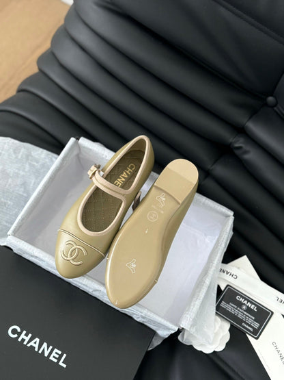MARY JANE SHOES BEIGE ECRU LAMBSKIN