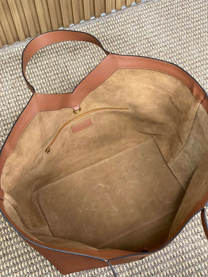 Y TOTE BAG 39 IN TAWNY BROWN CALFSKIN