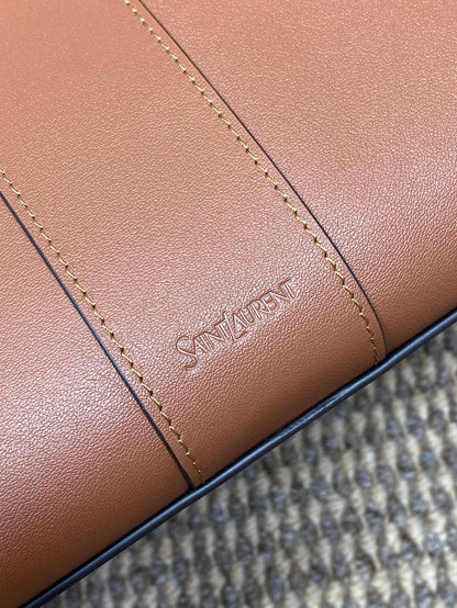 Y TOTE BAG 39 IN TAWNY BROWN CALFSKIN