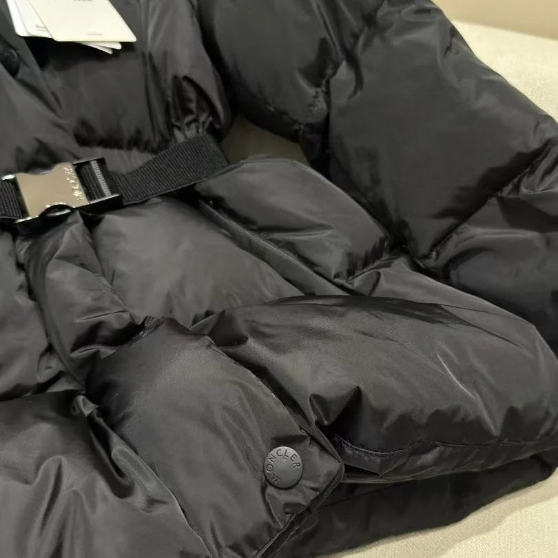 Women’s Menclar Quilted Puffer Jacket Black with Hood-Style241