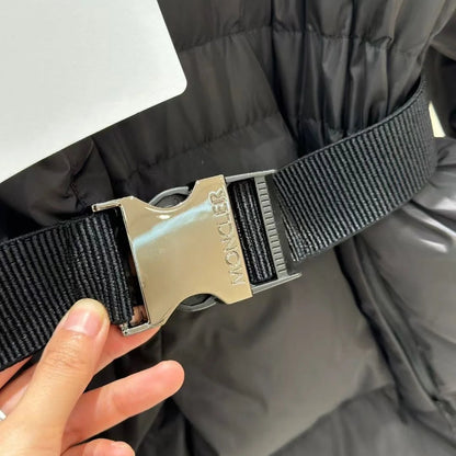 Women’s Menclar Quilted Puffer Jacket Black with Hood-Style241