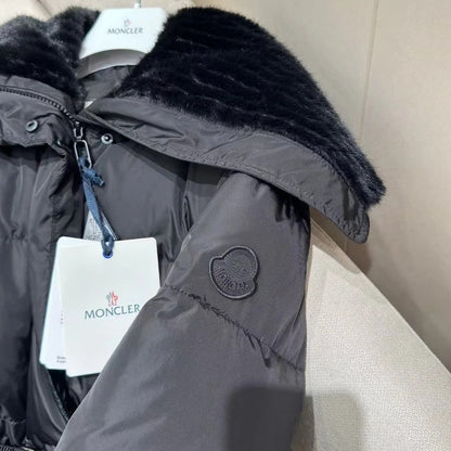 Women’s Menclar Quilted Puffer Jacket Black with Hood-Style241