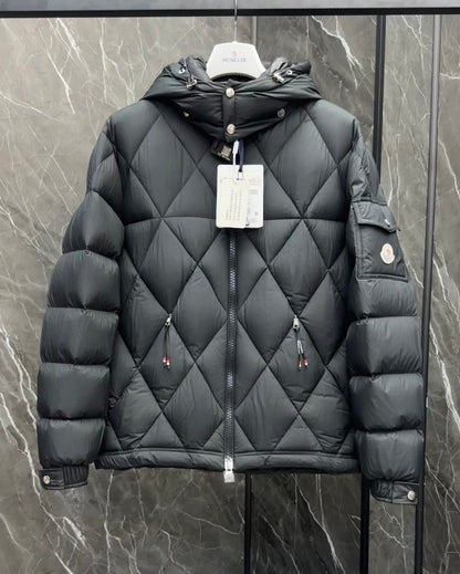 Women's Moncler Quilted Puffer Jacket Black Color with hood-Style225