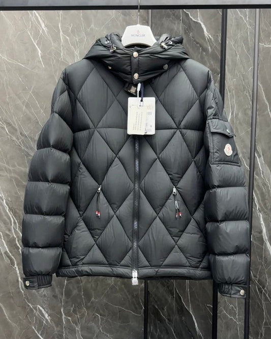 Women's Moncler Quilted Puffer Jacket Black Color with hood-Style225