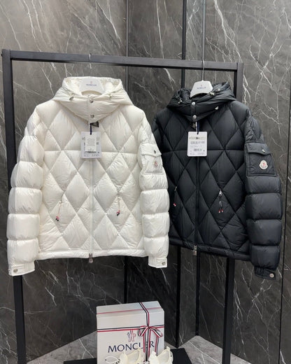 Women's Moncler Quilted Puffer Jacket Black Color with hood-Style225