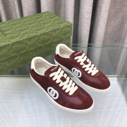 GG INTERLOCKING G SNEAKER WINE SUEDE