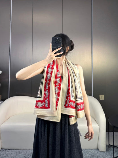 HERMES 25S SCARF 135 IN CASHMERE SILK 729039