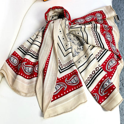 HERMES 25S SCARF 135 IN CASHMERE SILK 729039