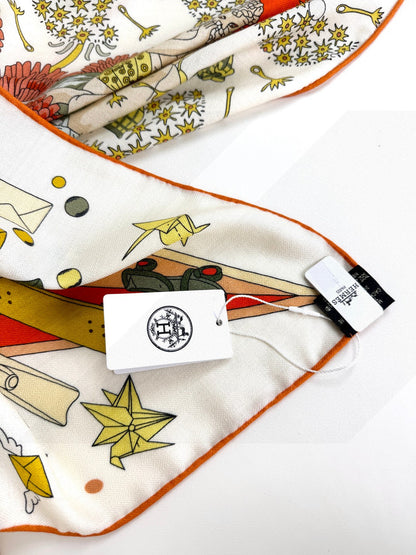 HERMES 25S SCARF 135 IN SILK AND CASHMERE 735831