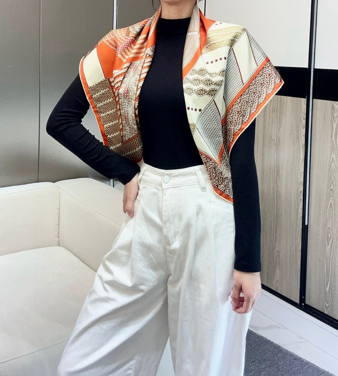 HERMES 25S SCARF 90 IN SILK 735856