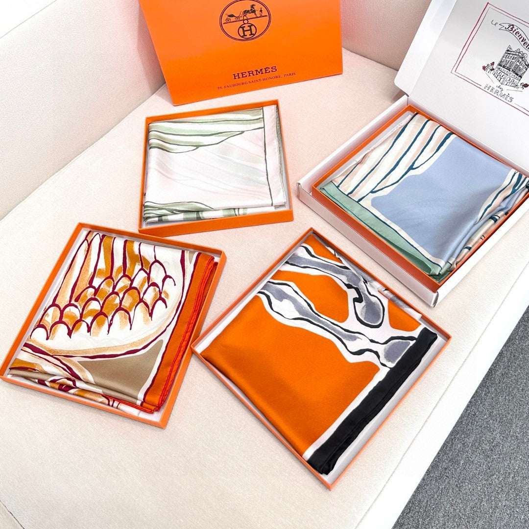 HERMES 25S SCARF 90 IN SILK TWILL 733936