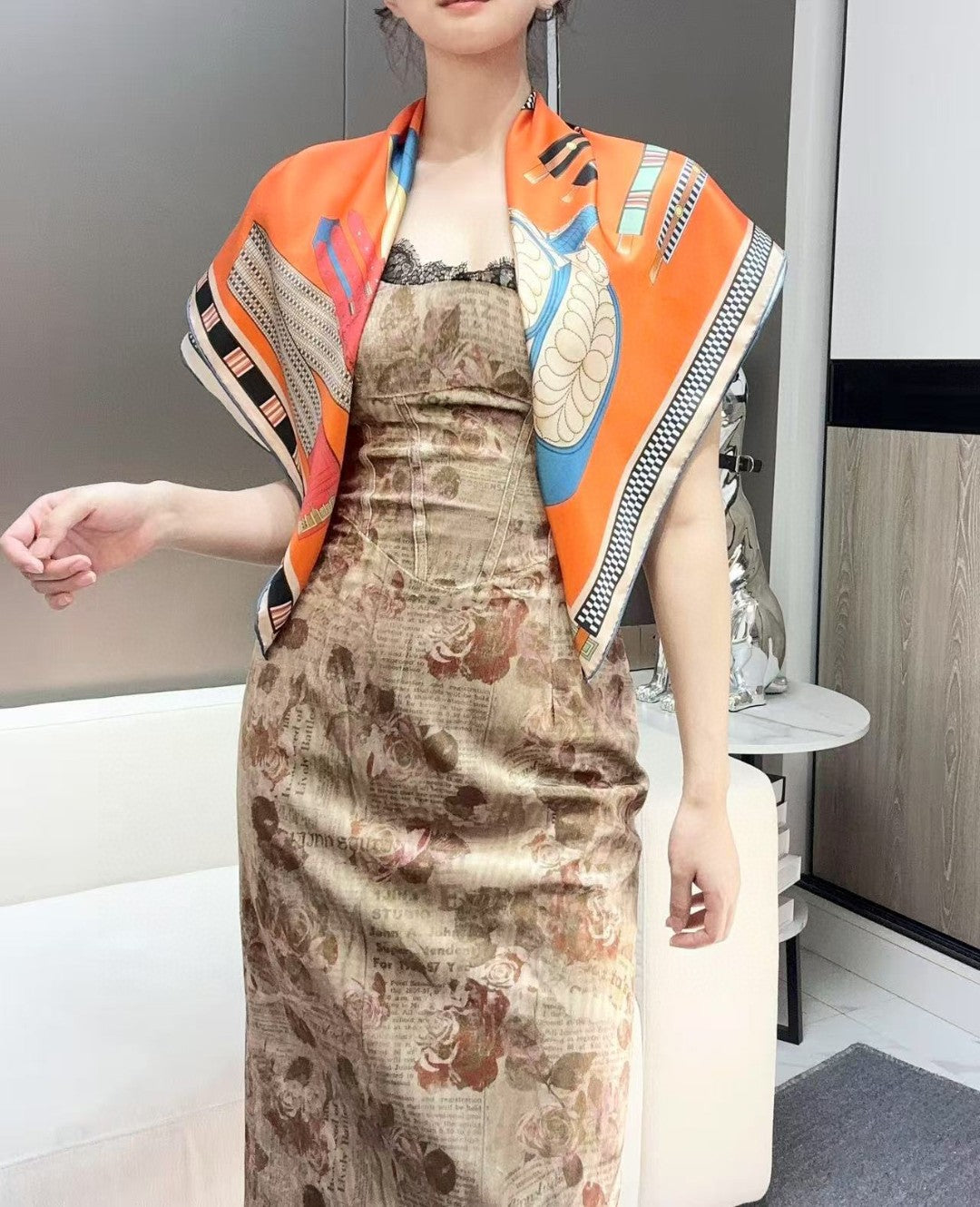 HERMES 25S SCARF 90 IN SILK 735838