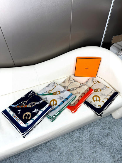 HERMES 25S SCARF 135 IN CASHMERE SILK 737309