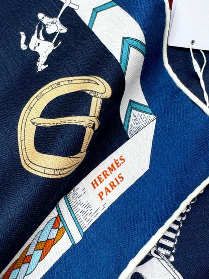 HERMES 25S SCARF 135 IN CASHMERE SILK 737309