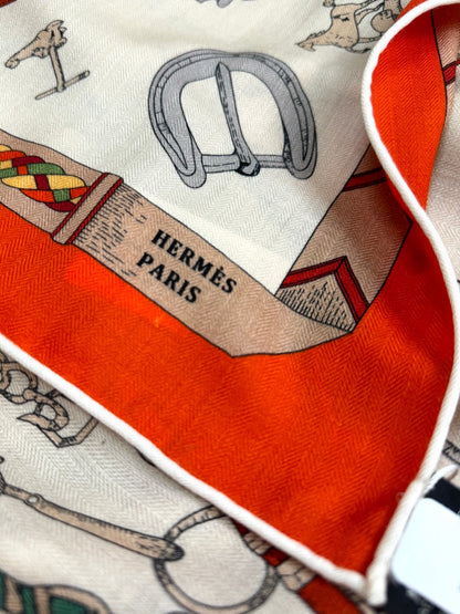 HERMES 25S SCARF 135 IN CASHMERE SILK 737310