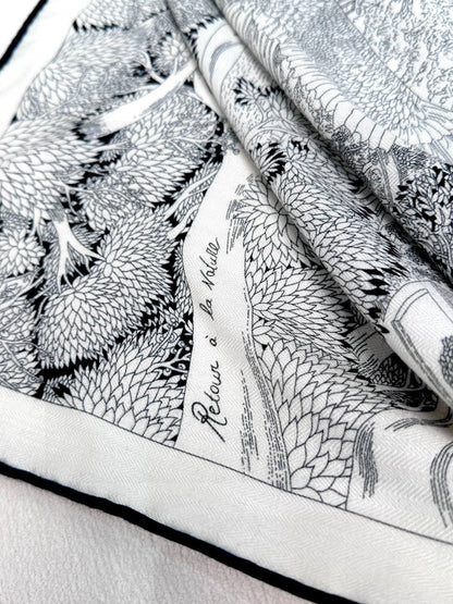 HERMES 25S SCARF 135 IN CASHMERE SILK 733938