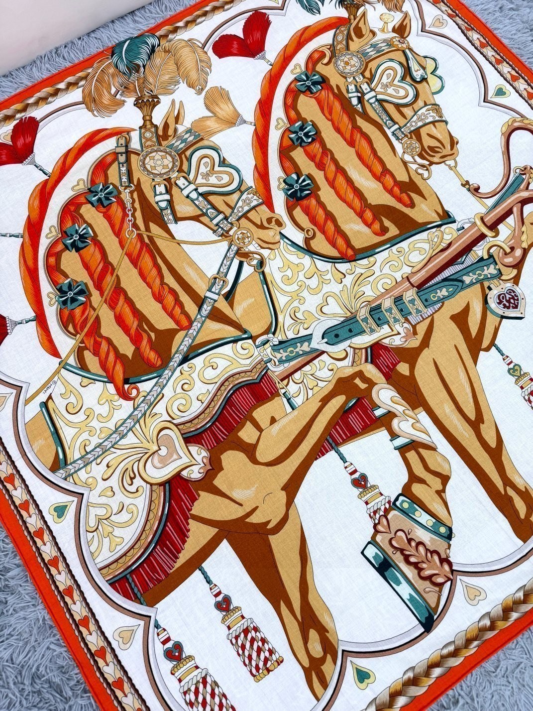 HERMES 25S SCARF 135 IN CASHMERE SILK 730647