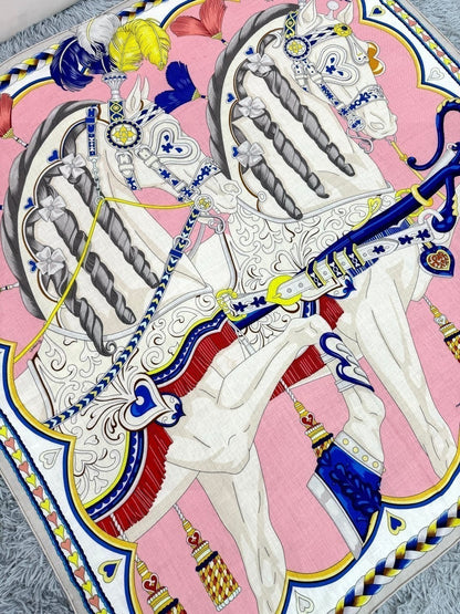 HERMES 25S SCARF 135 IN CASHMERE SILK 730648