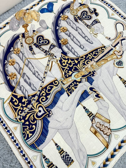 HERMES 25S SCARF 135 IN CASHMERE SILK 730649