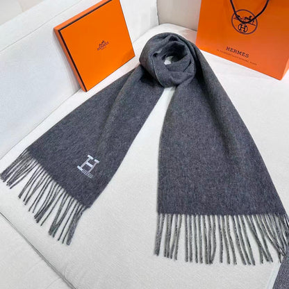 HERMES 25S SCARF 190 IN CASHMERE 986002