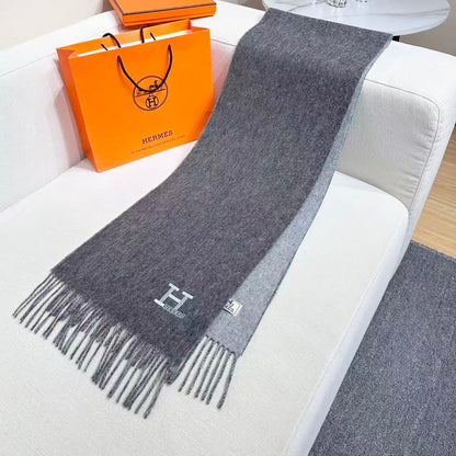 HERMES 25S SCARF 190 IN CASHMERE 986002