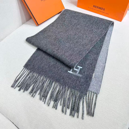 HERMES 25S SCARF 190 IN CASHMERE 986002