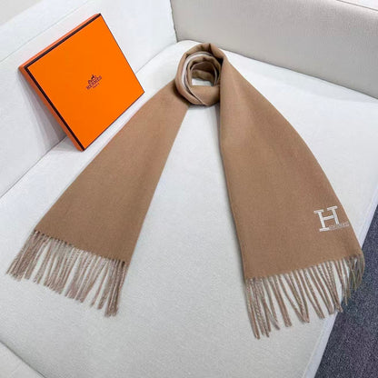 HERMES 25S SCARF 190 IN CASHMERE 985999