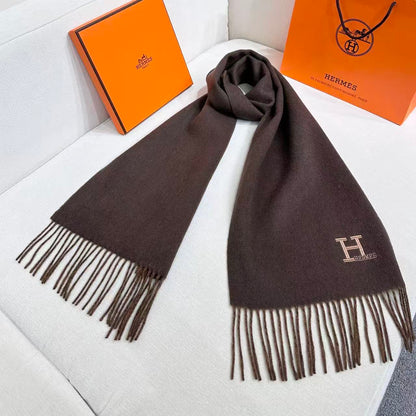 HERMES 25S SCARF 190 IN CASHMERE 986000