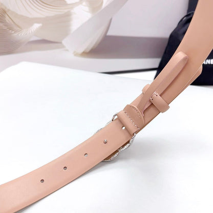CC 30MM BELT IN DESERT SAND CALFSKIN METAL HARDWARE