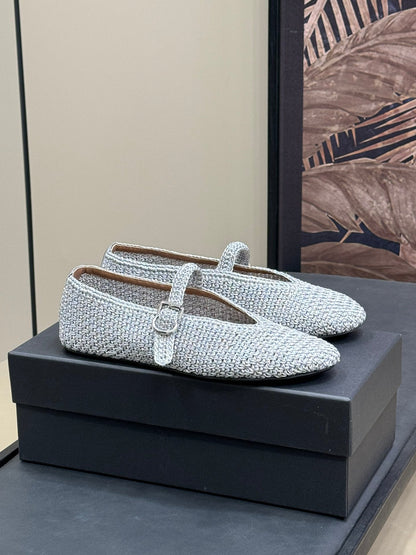 HANDWOVEN BALLET FLAT LIGHT BLUE