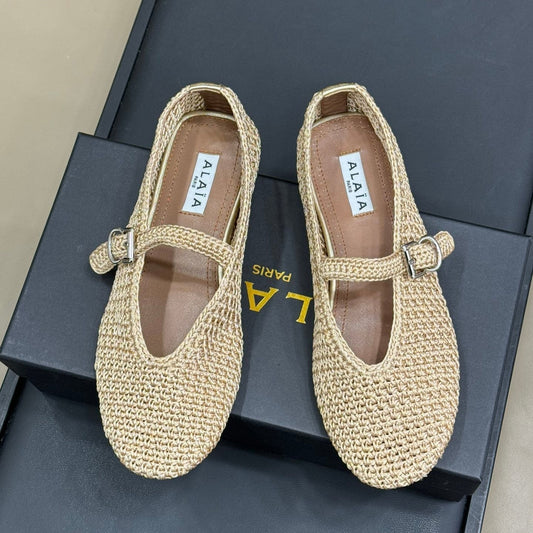 HANDWOVEN BALLET FLAT BEIGE