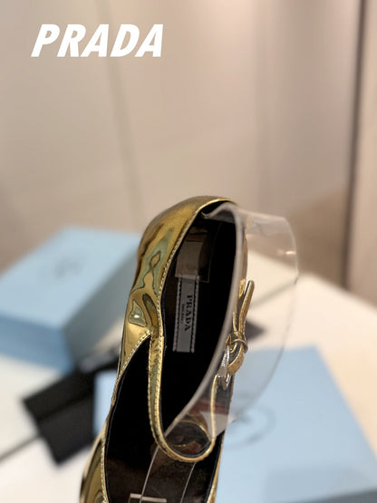 PRA BRUSHED PUMPS METALLIC GOLD LAMBSKIN